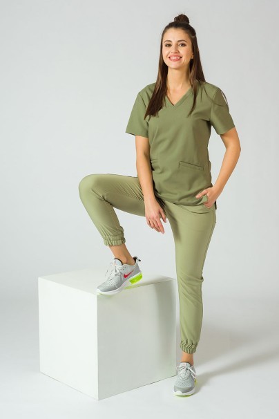 PROMO Dámske nohavice Sunrise Uniforms Premium Chill jogger olivkové-4