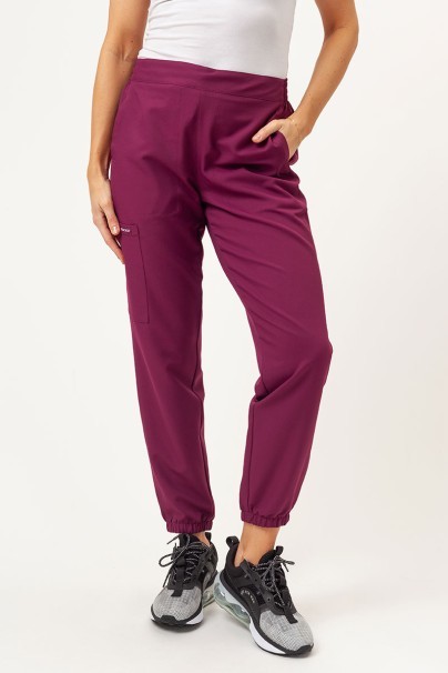 Dámska lekárska súprava Cherokee Ultra (blúza V-neck, nohavice Jogger) čerešňová červená-6