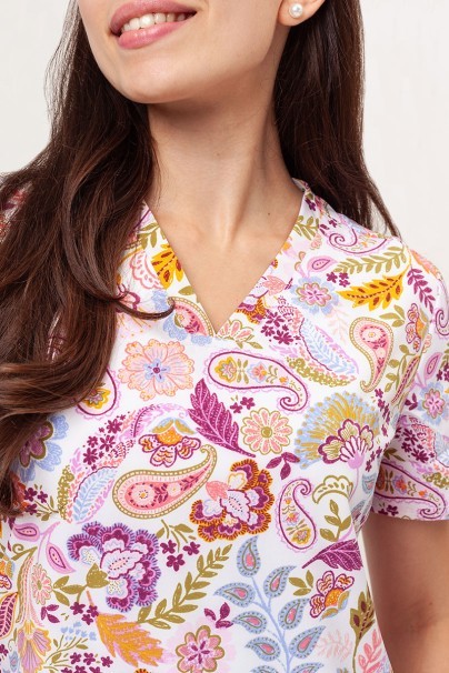 Dámska lekárska blúza Cherokee Prints V-neck Paisley Party-2