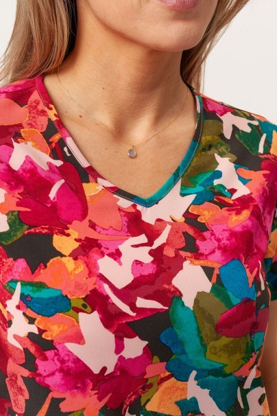 Dámska lekárska blúza Cherokee Prints V-neck Abstract Petals-6