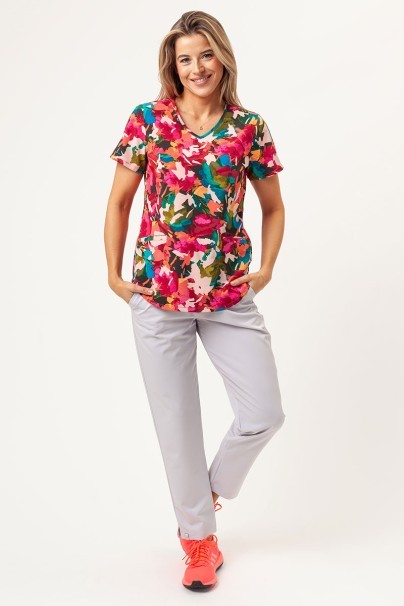 Dámska lekárska blúza Cherokee Prints V-neck Abstract Petals-2