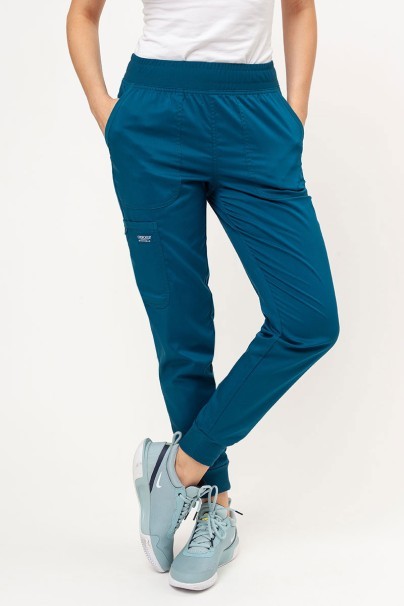 Dámske lekárske nohavice Cherokee Revolution Mid Rise jogger karaibsky modré-1