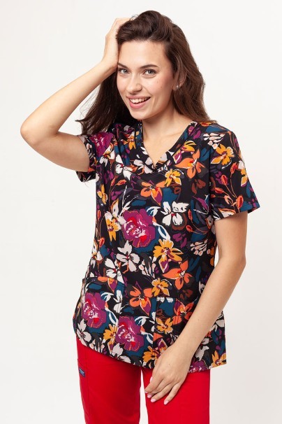 Dámska lekárska blúza Cherokee Prints V-neck Artful Blooms-1